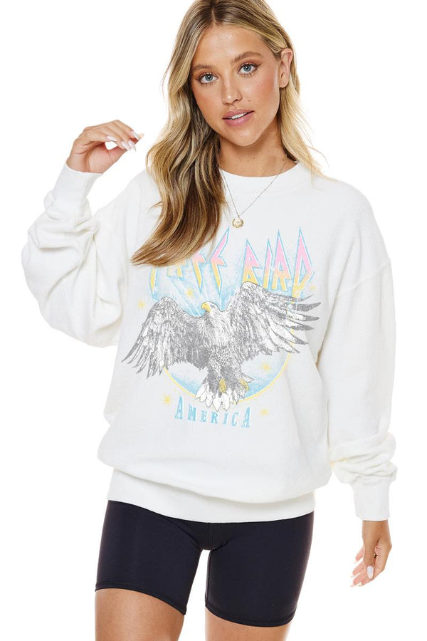 Free Bird America Vintage Corduroy Sweatshirt | Lavender